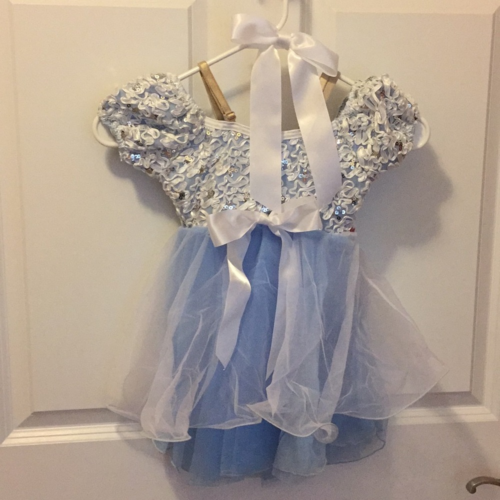 Powder blue and white dance costume